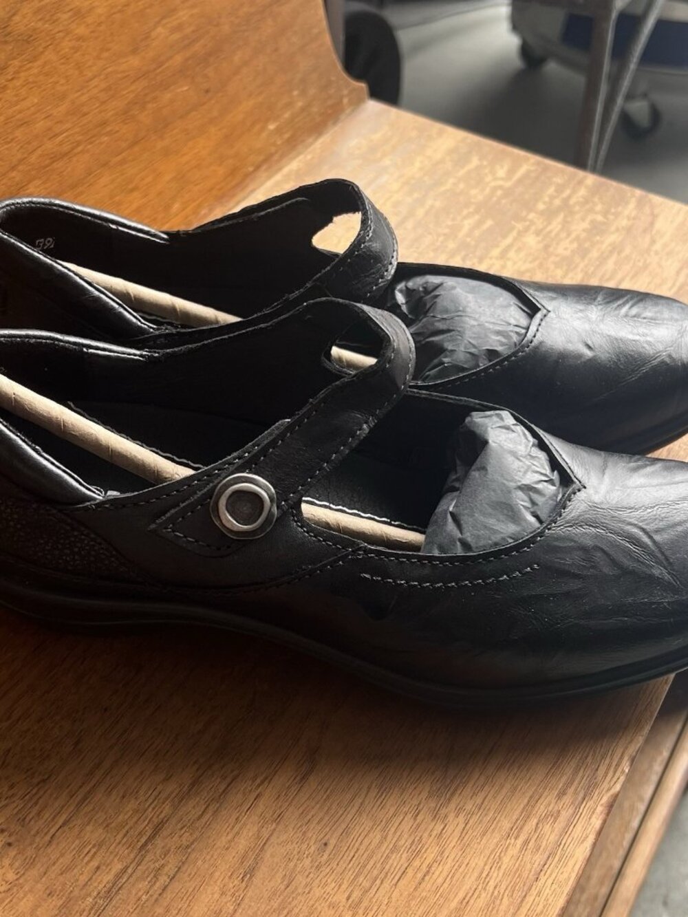 Romika Mary Jane Cassie 50 Flats EU 39 Black Leather US 8 NIB Comfort Shoe - Picture 2 of 6
